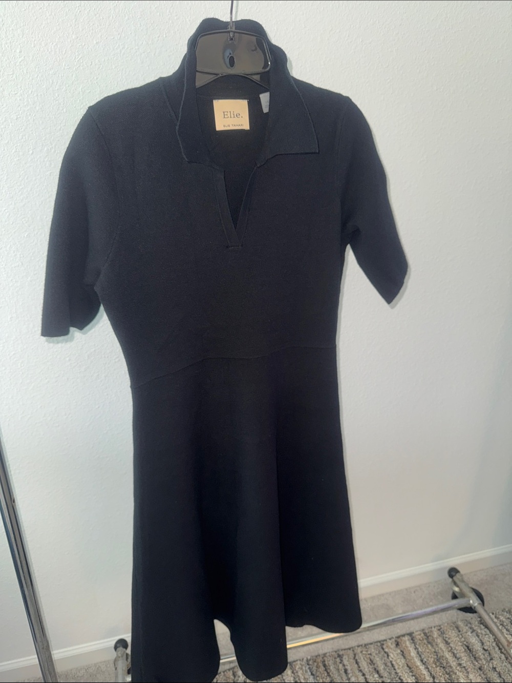 Elie Tahari Black Knit Mini Dress